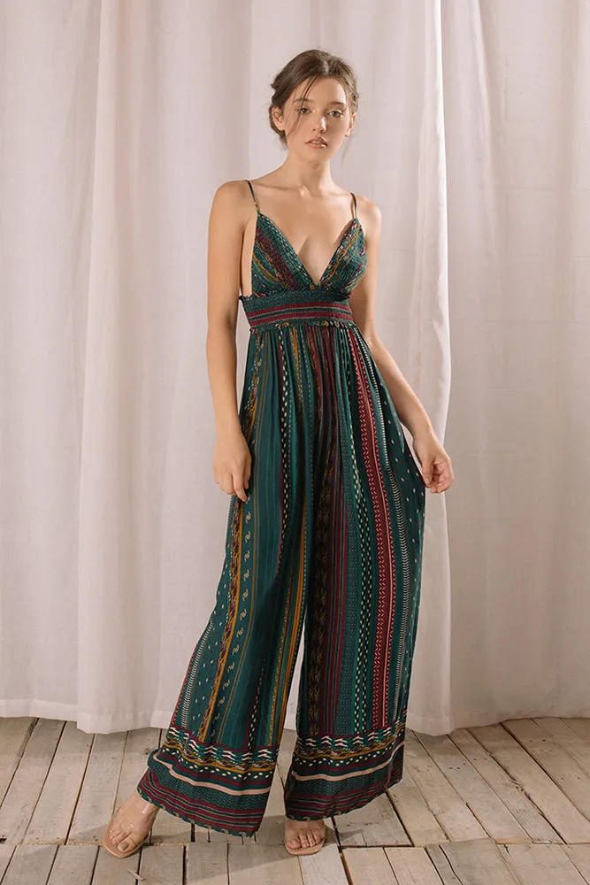 Storia Warm Stripes Tribal Jumpsuit