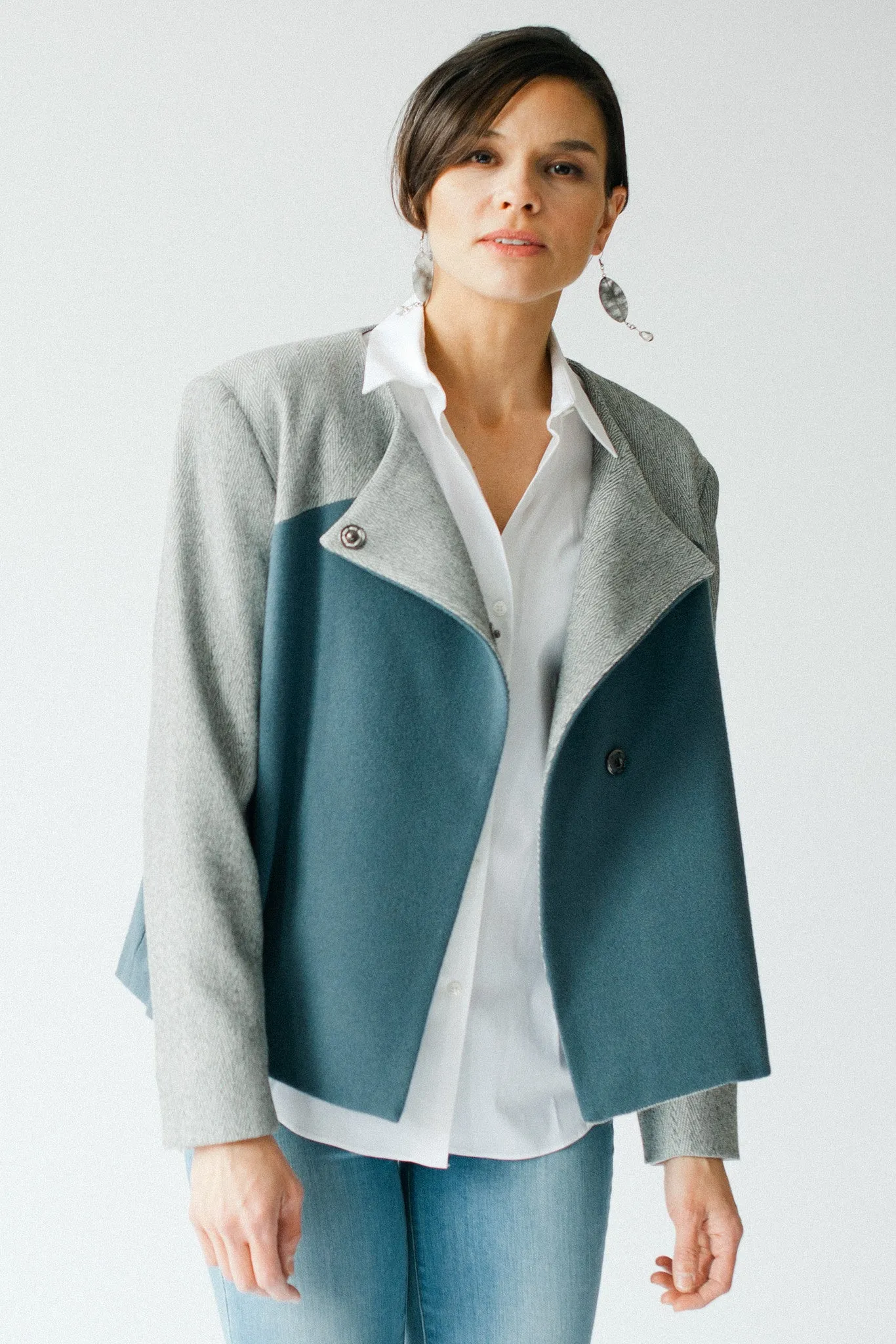 Studio Jacket - Dusty Blue and Grey