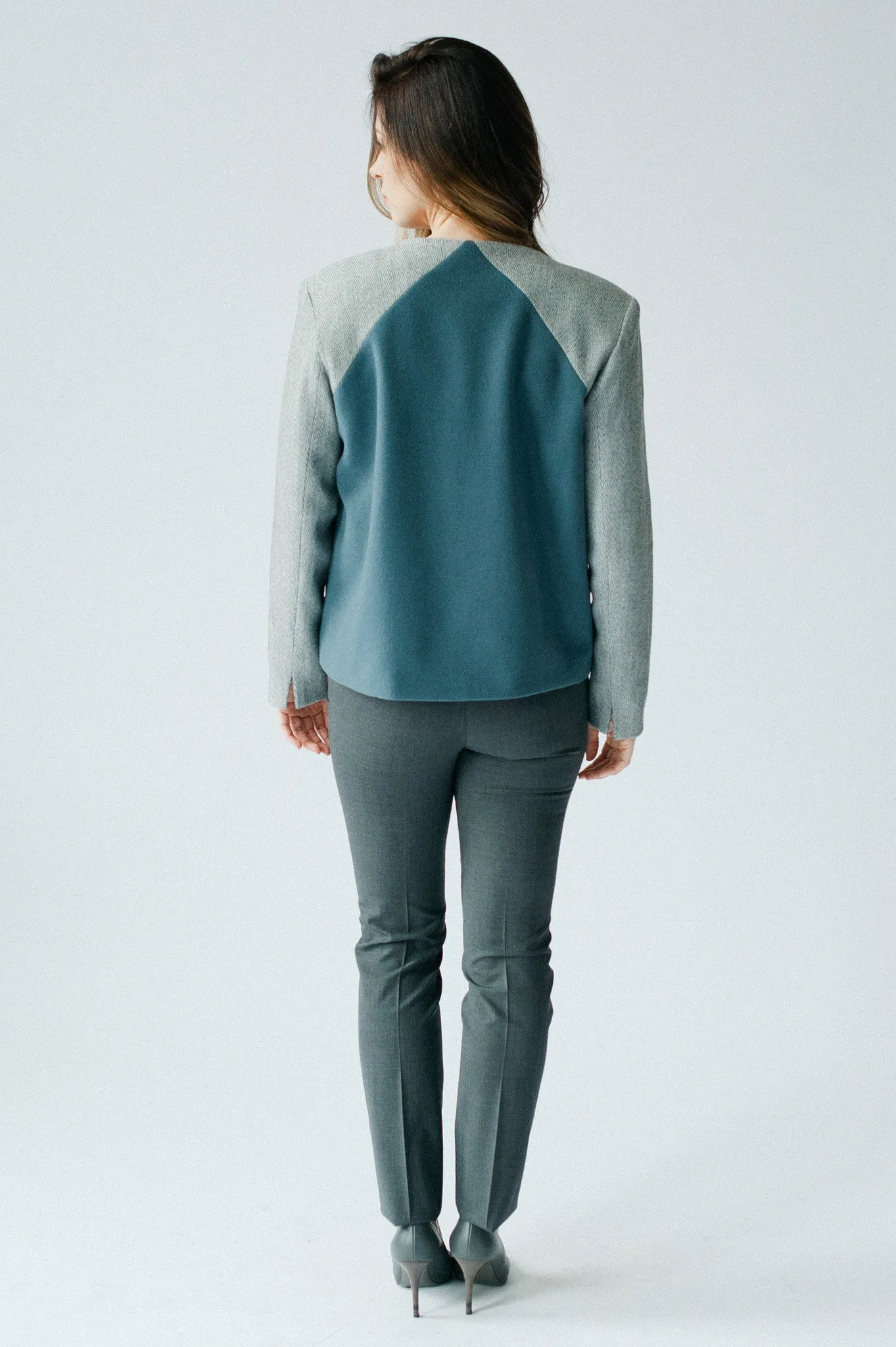 Studio Jacket - Dusty Blue and Grey