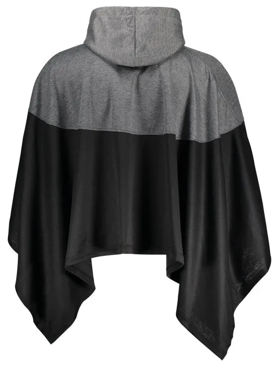 Trendy Mens Two Tone Cape Hoodie