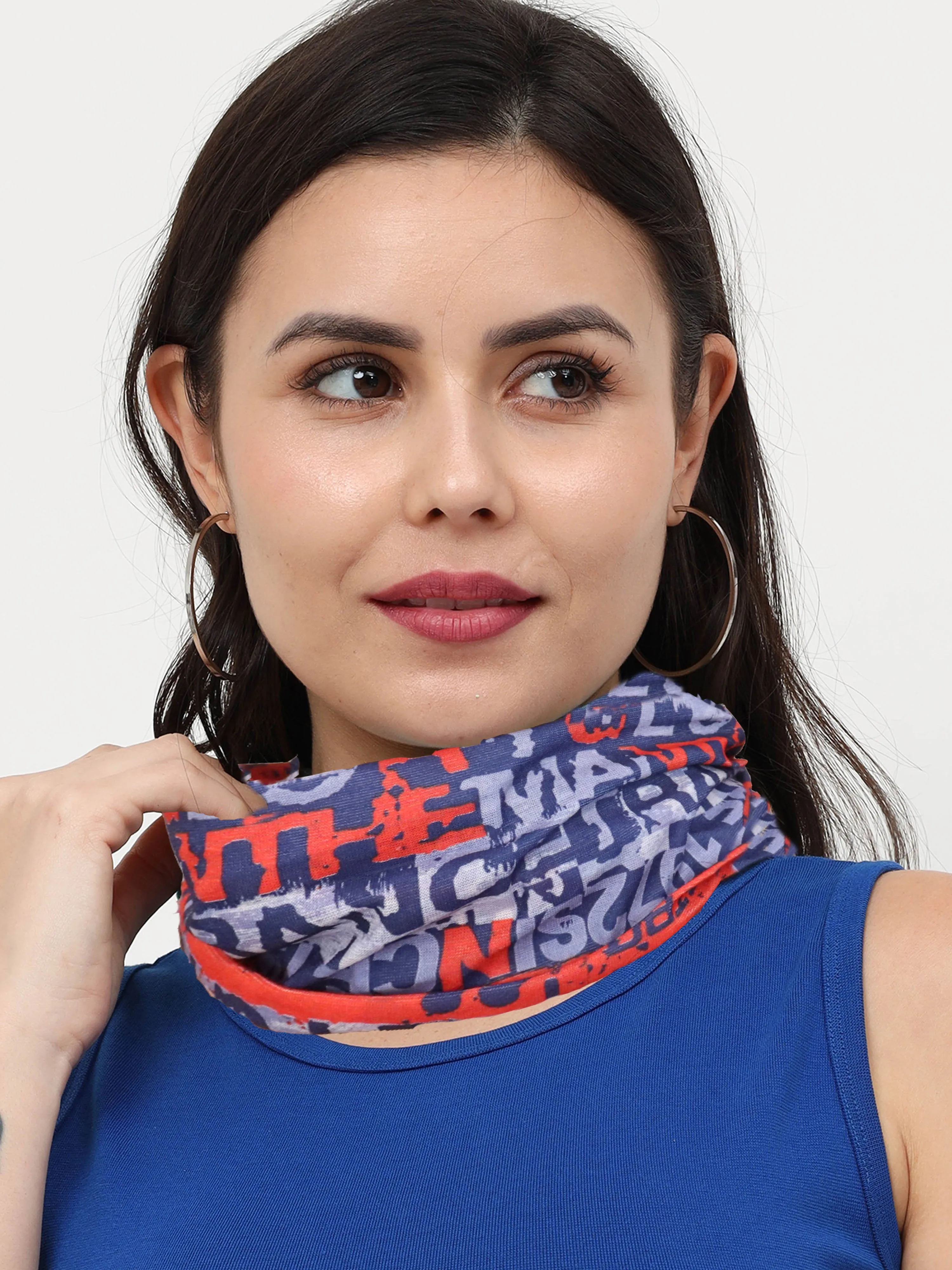 UrGear Men Women Unisex Adults and Kids Blue Red Printed Bamboo Anti Microbial Multipurpose FREE SIZE Bandana