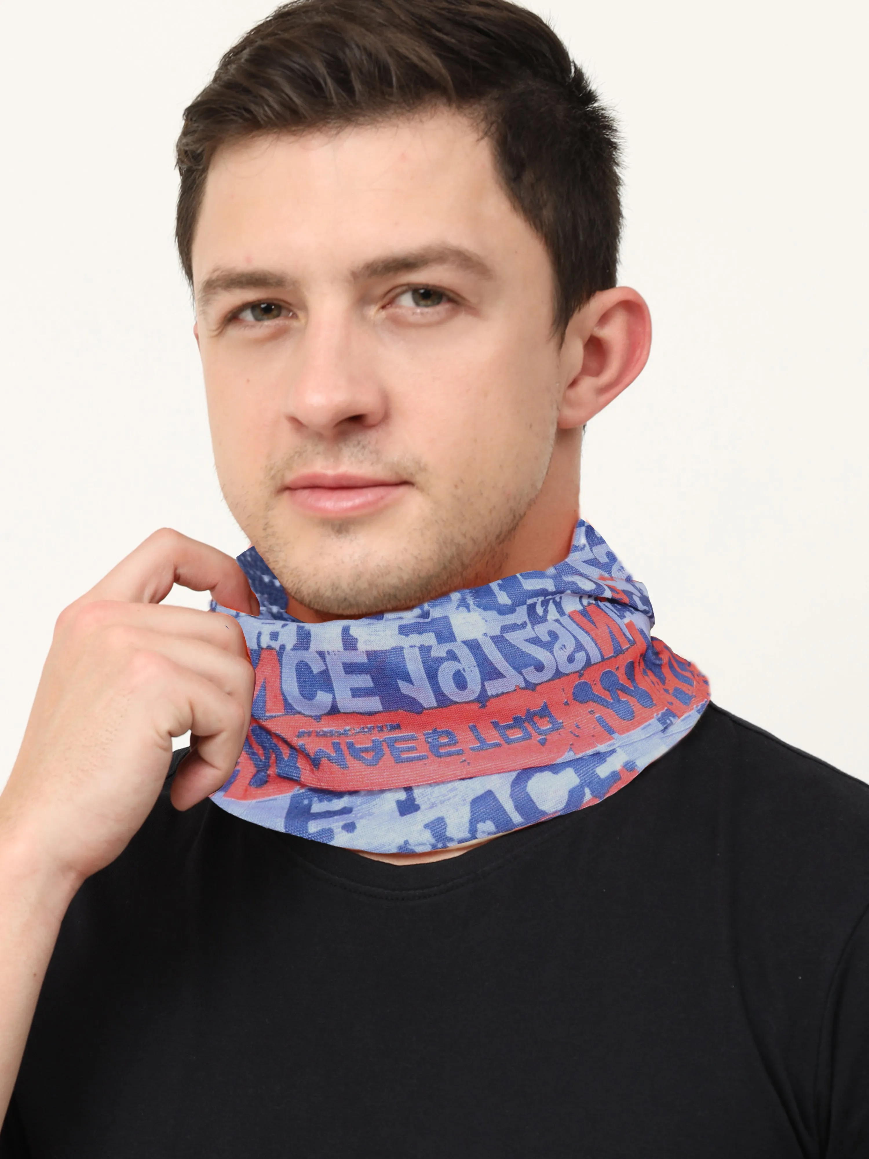 UrGear Men Women Unisex Adults and Kids Blue Red Printed Bamboo Anti Microbial Multipurpose FREE SIZE Bandana