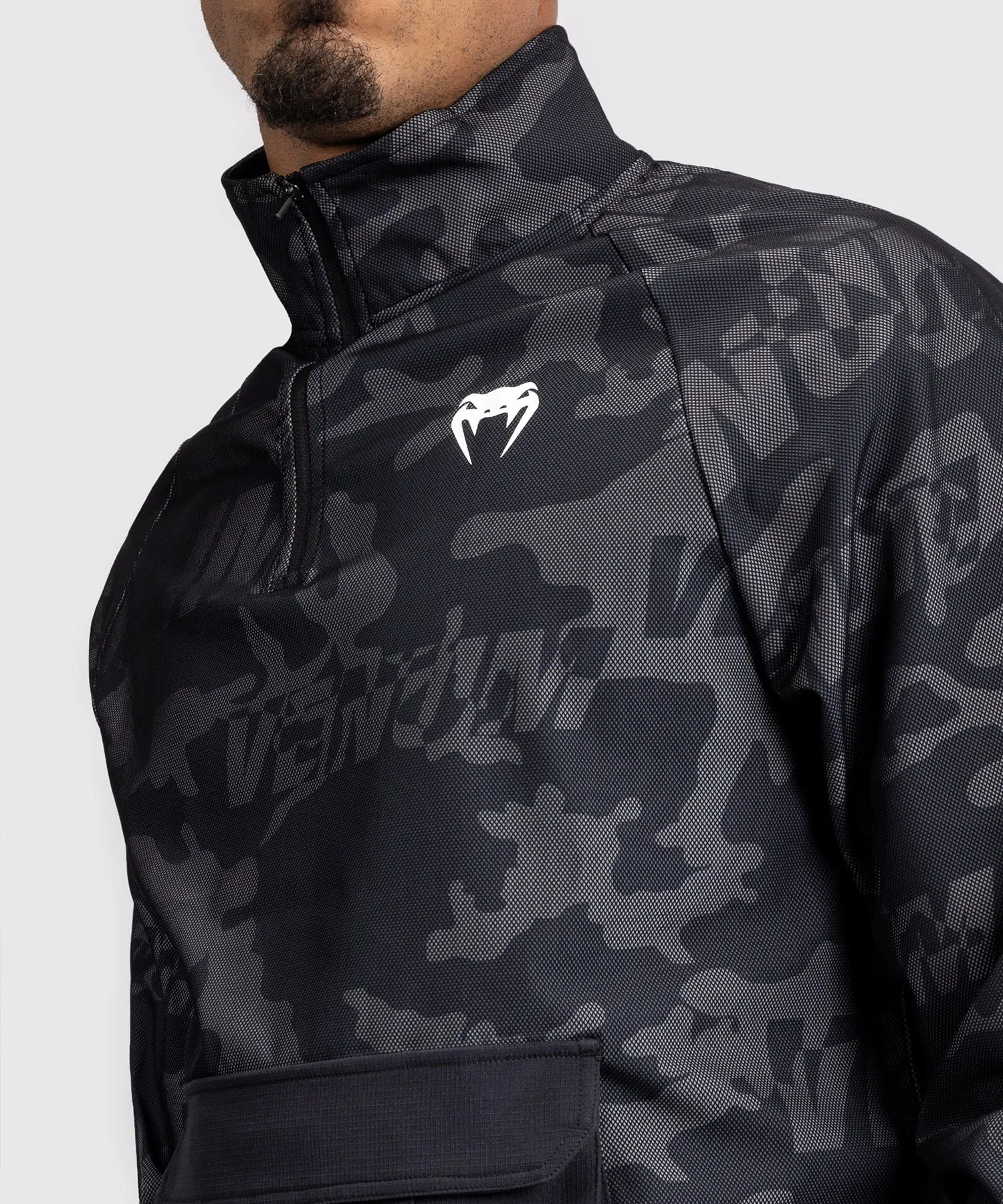 Venum Trooper Men's Half-Zip Jacket - Black/Dark Charcoal