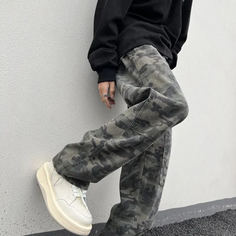 Wiaofellas  -  Hip hop work pants camouflage casual pants straight leg pants men's pants casual pants