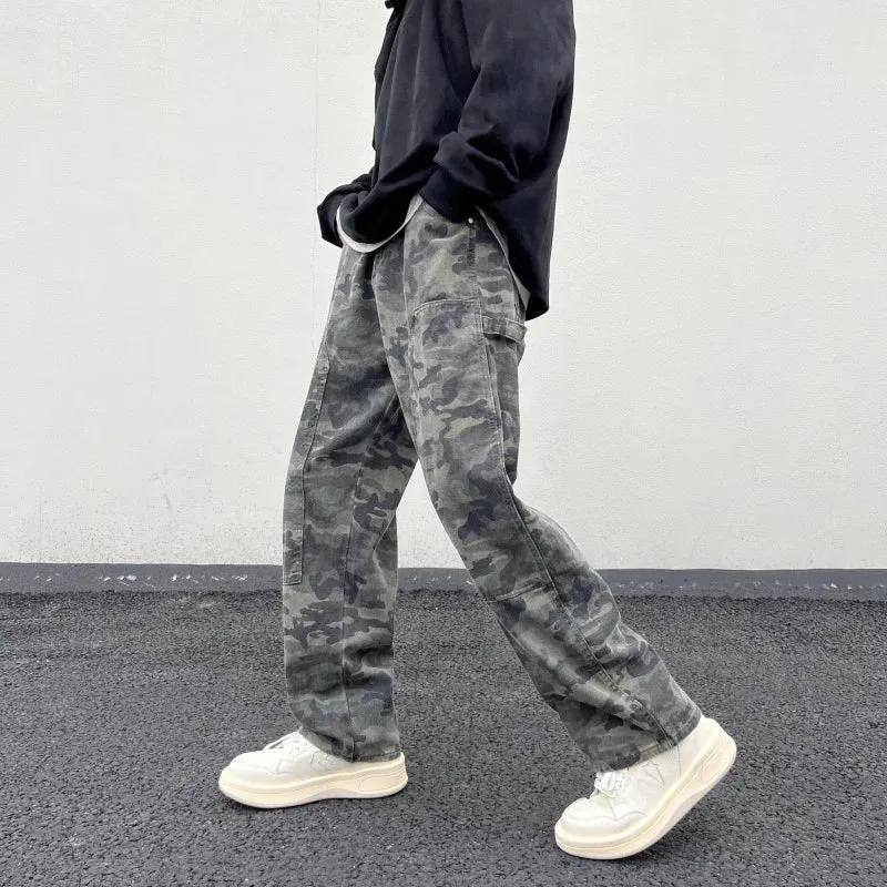 Wiaofellas  -  Hip hop work pants camouflage casual pants straight leg pants men's pants casual pants