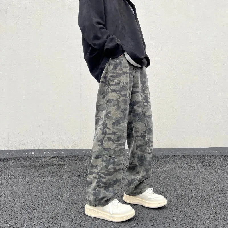 Wiaofellas  -  Hip hop work pants camouflage casual pants straight leg pants men's pants casual pants