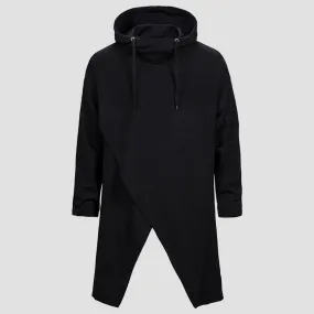 WLS Dark Irregular Split Fork Long Hoodie