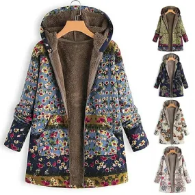 Women's Casual Printed Fashion Thin Hooded Coats - WT010