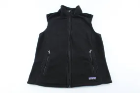 Women's Patagonia Synchilla Logo Patch Black Zip Up Vest