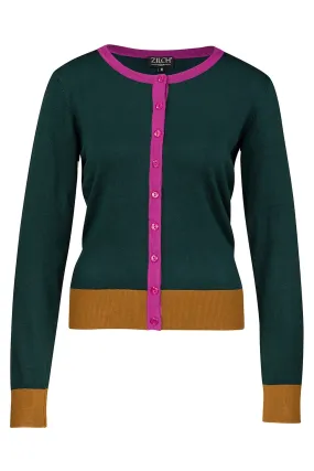 Zilch cardigan round neck pine multi