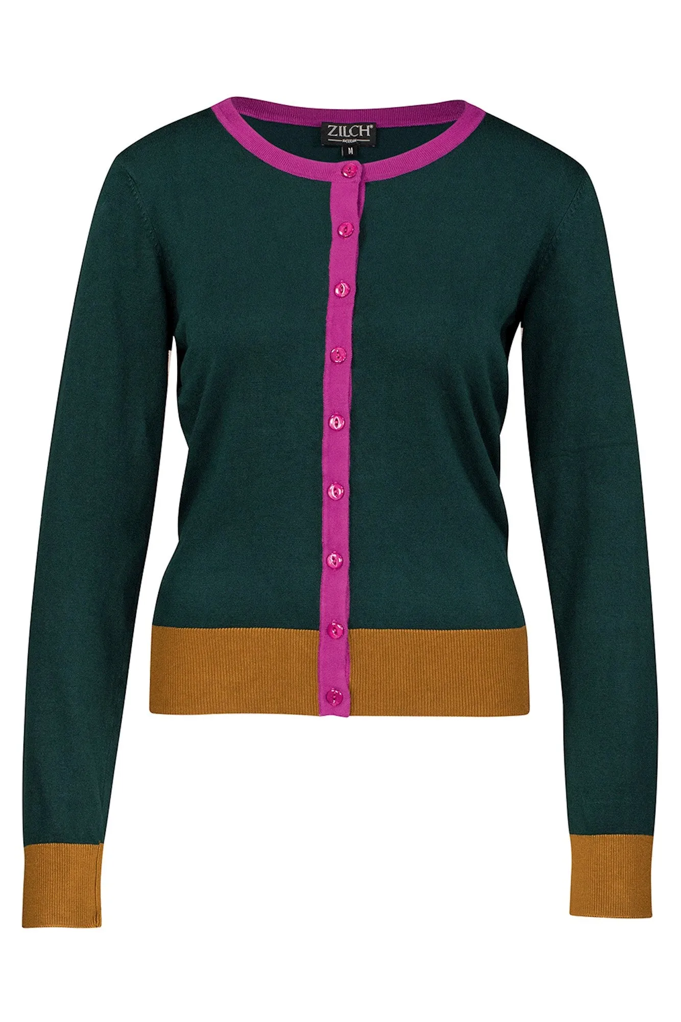 Zilch cardigan round neck pine multi